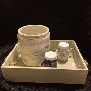 Mason jar utensil set with salt n pepper shaker